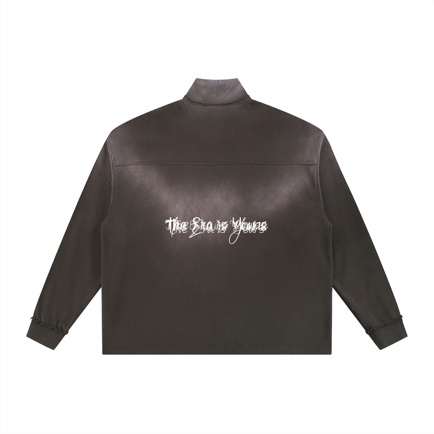 Sun Fade Raw Edge Quarter-Zip Sweatshirt