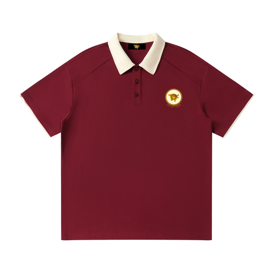 Contrast Collar Raglan Polo Shirt