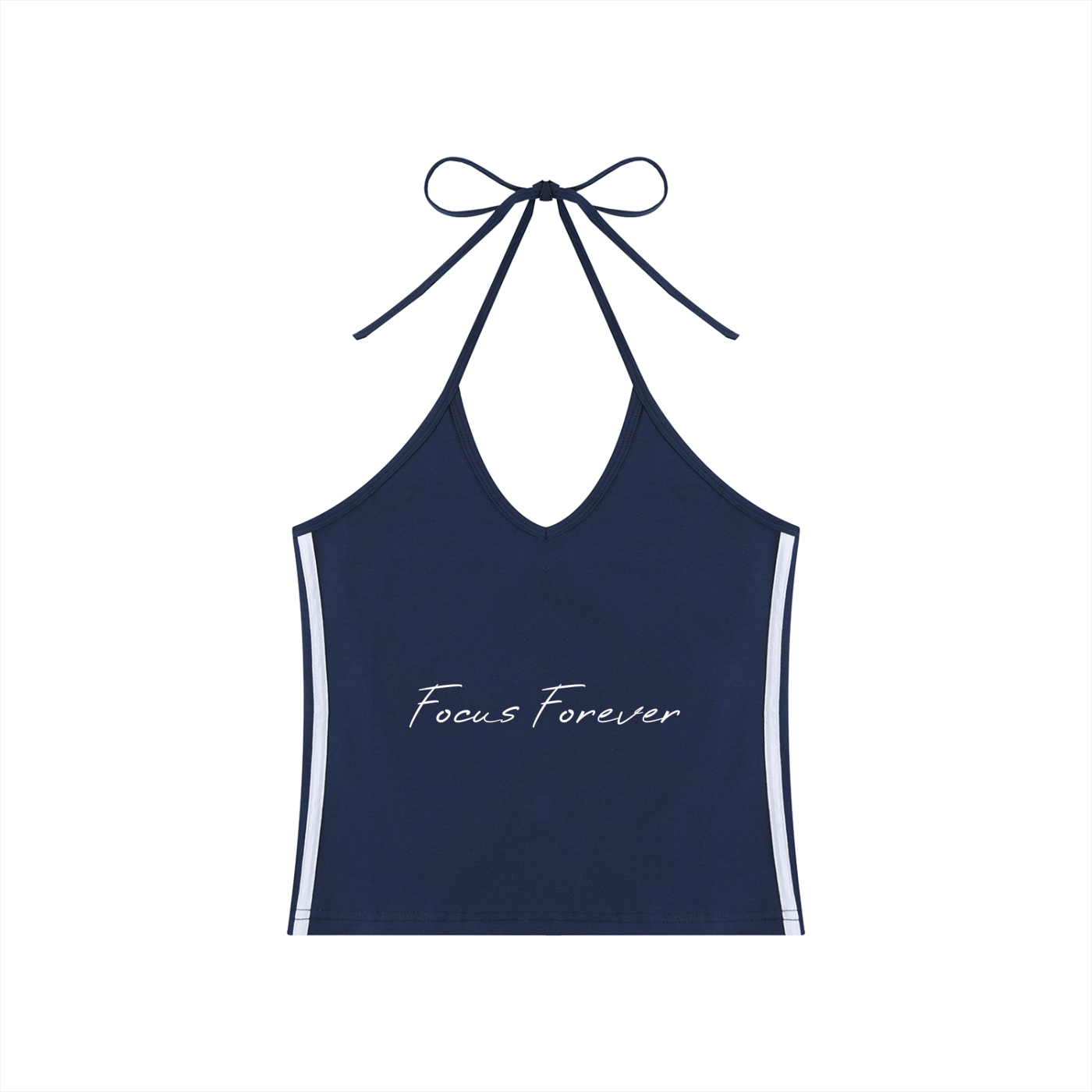 Women's Color Block Halter Crop Tank Top