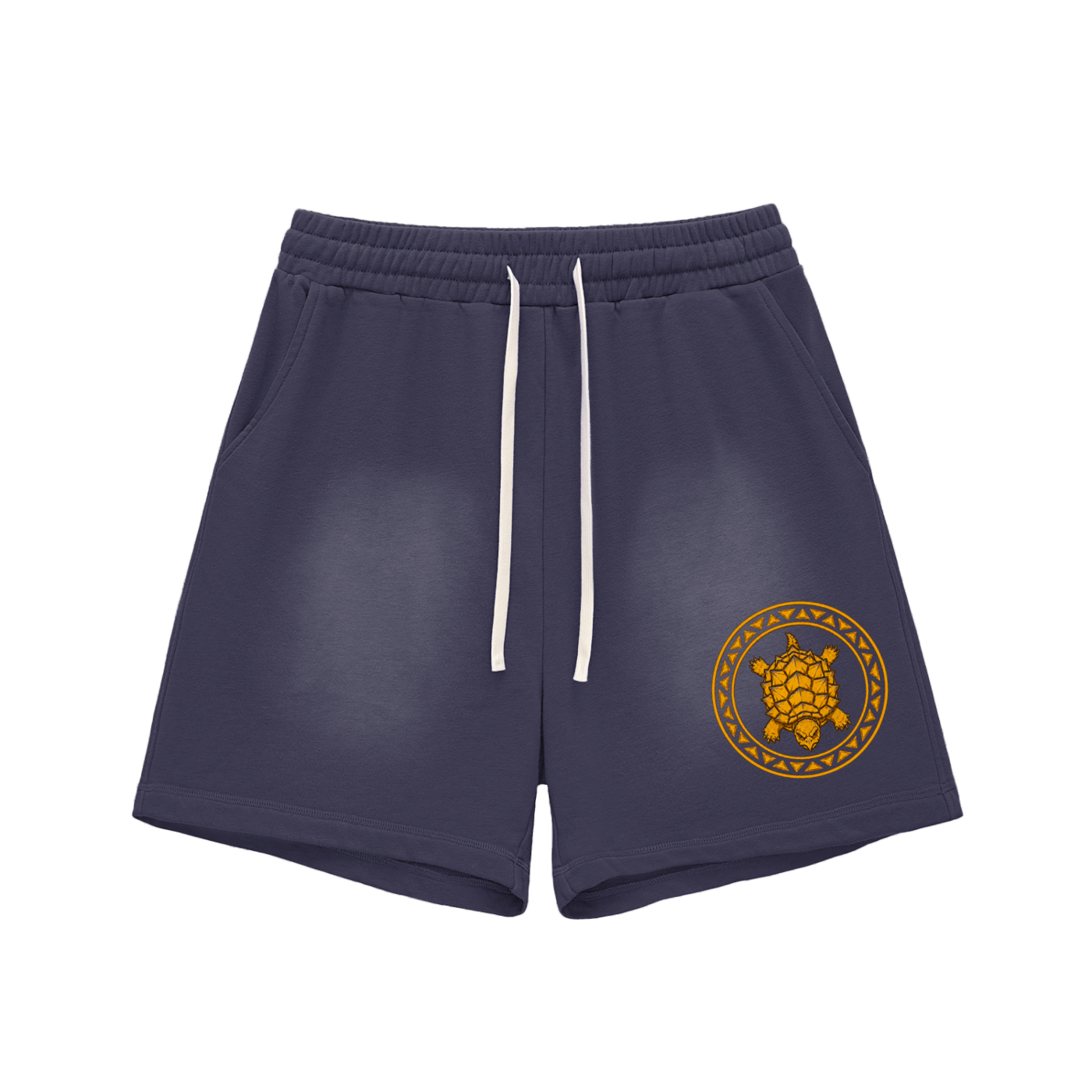 Sun Fade Raw Edge Cotton Shorts