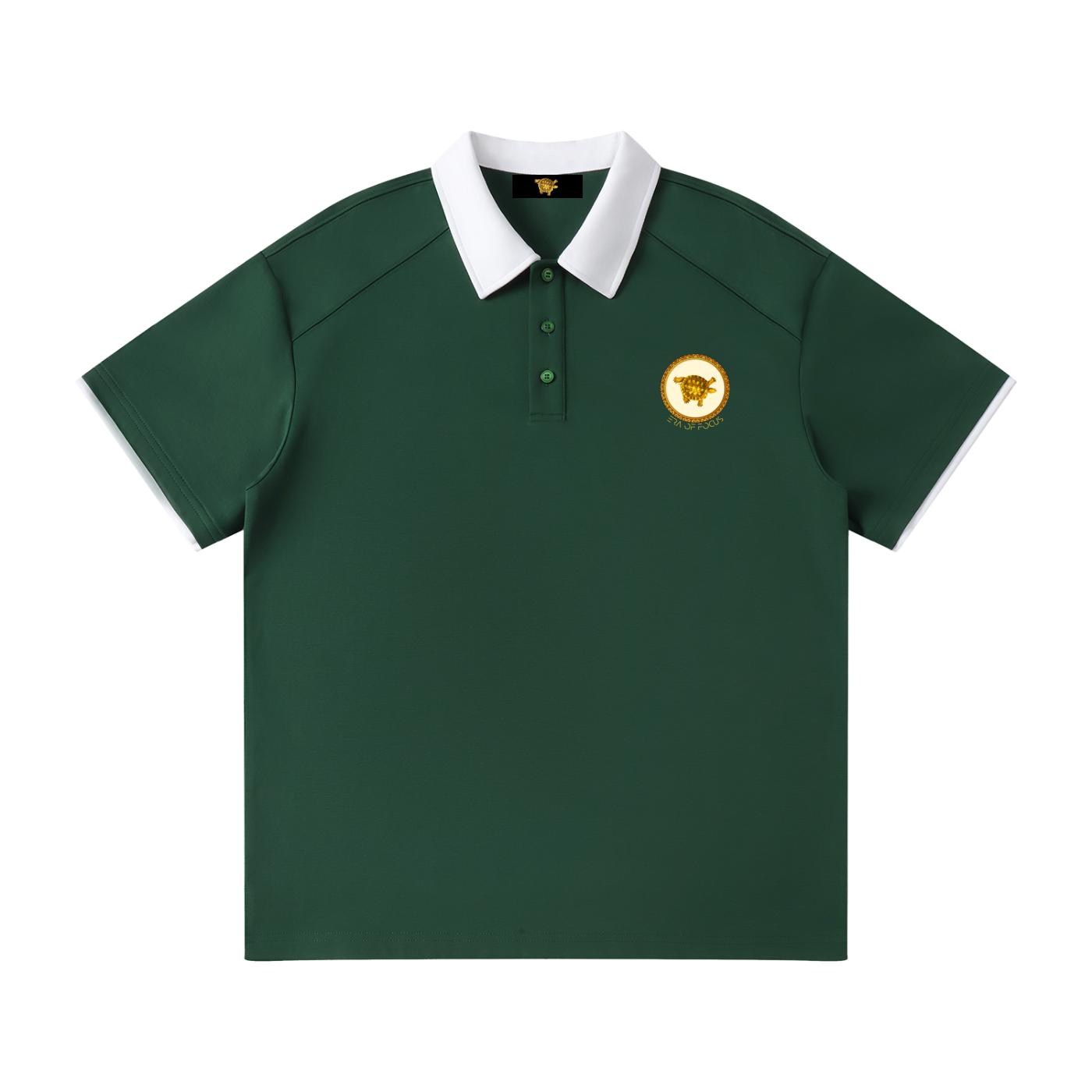 Contrast Collar Raglan Polo Shirt