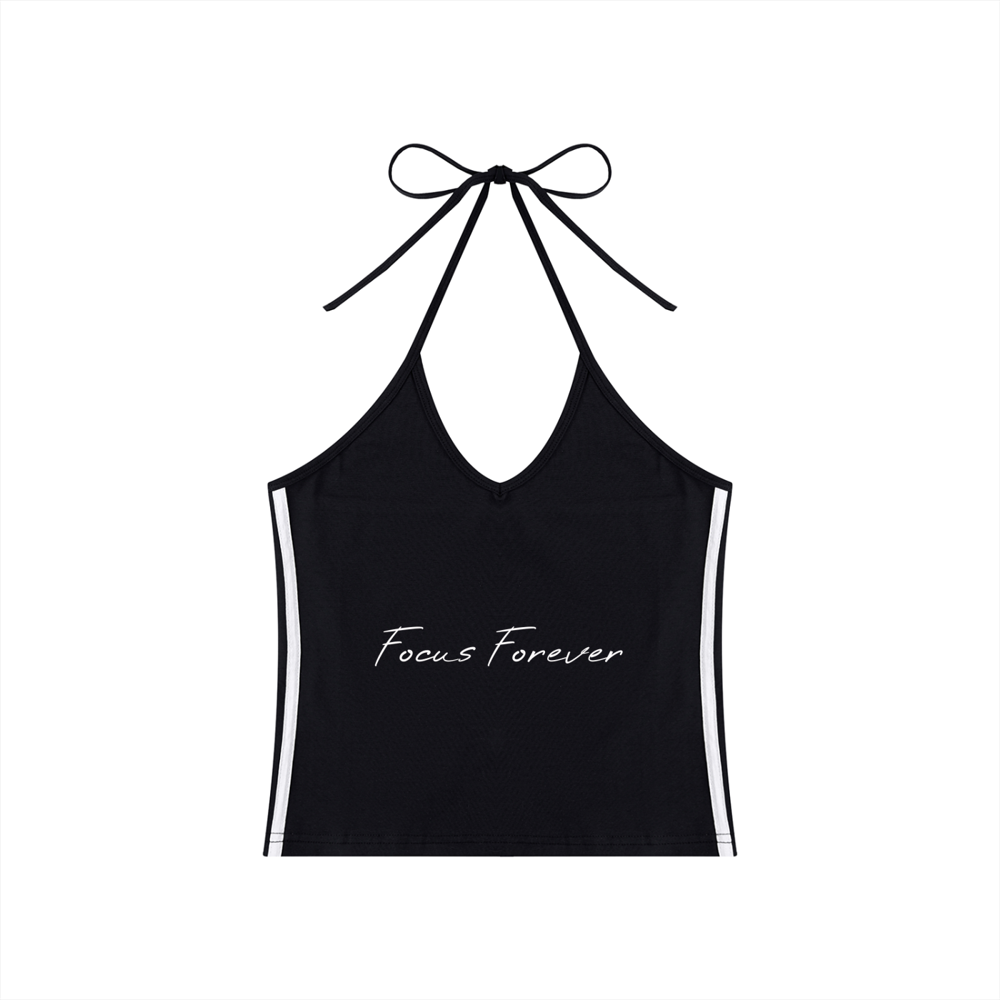 Women's Color Block Halter Crop Tank Top