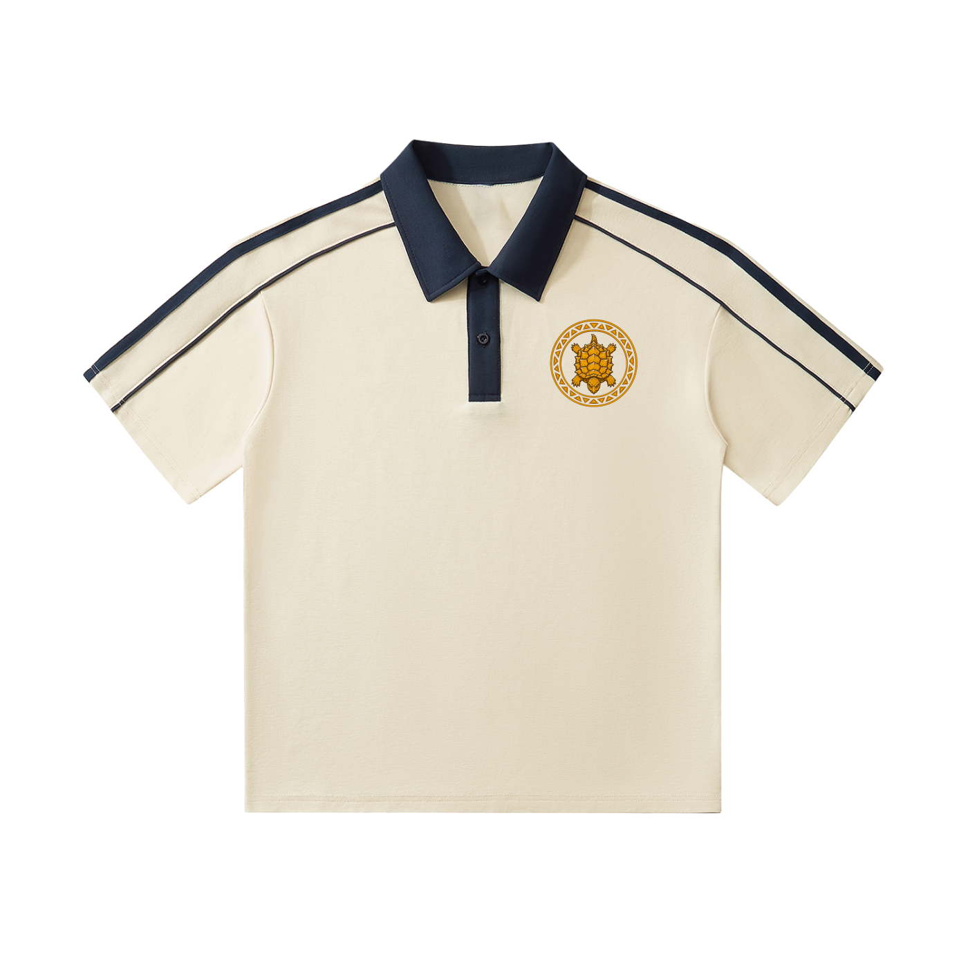Contrast Collar Short-Sleeve Polo Shirt