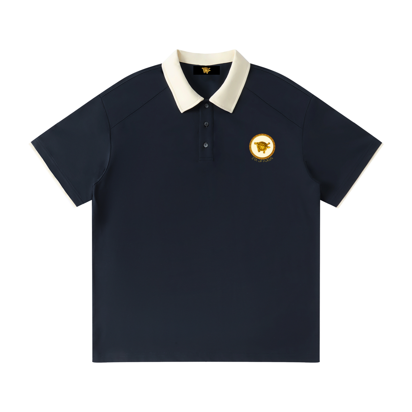 Contrast Collar Raglan Polo Shirt