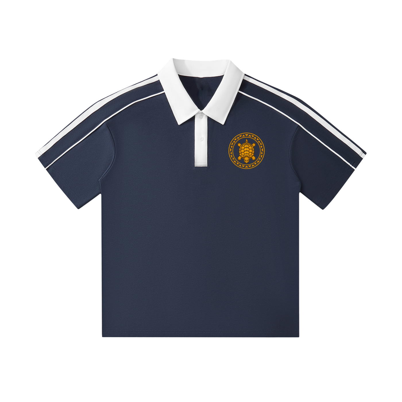 Contrast Collar Short-Sleeve Polo Shirt