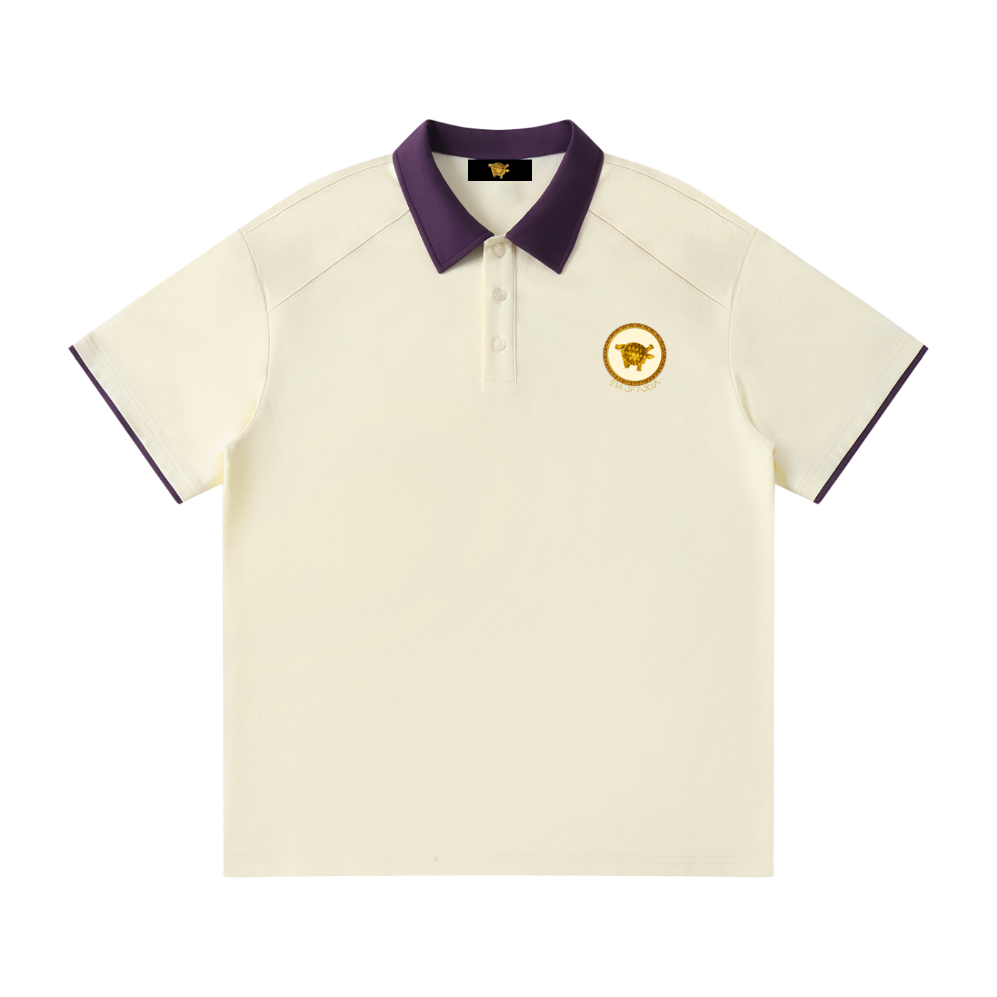Contrast Collar Raglan Polo Shirt