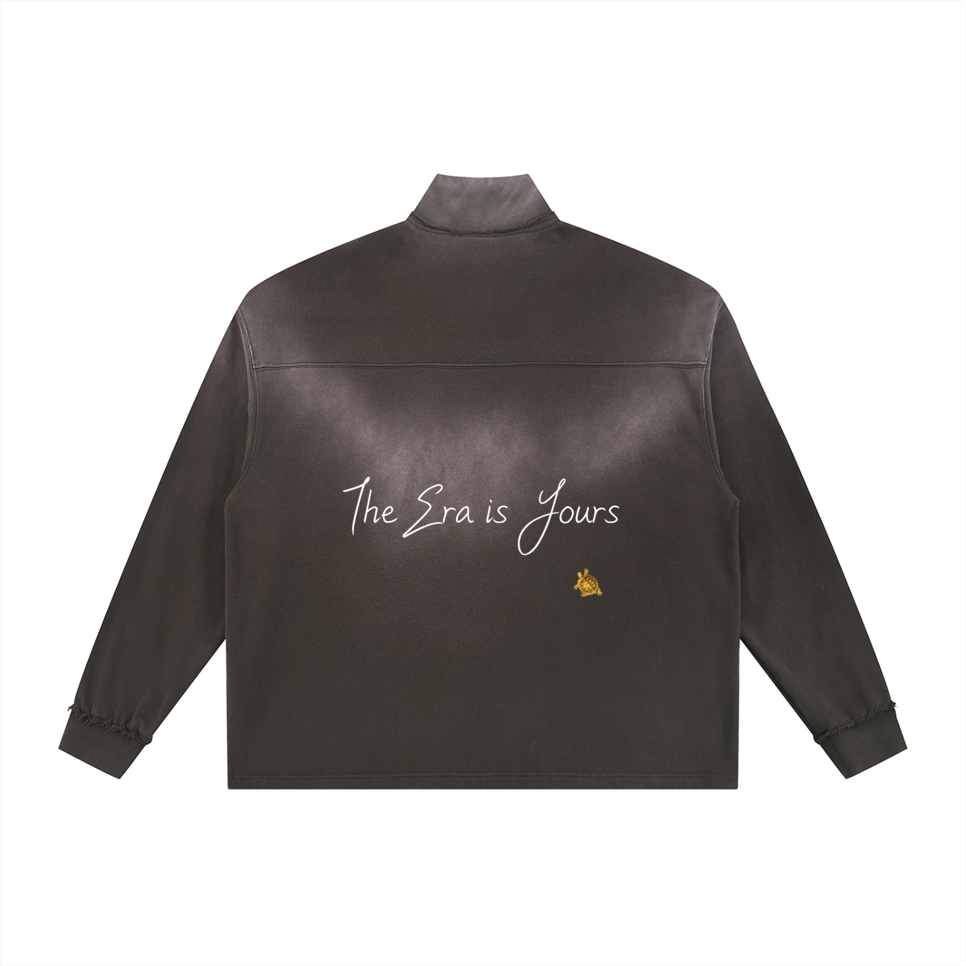 Sun Fade Raw Edge Quarter-Zip Sweatshirt