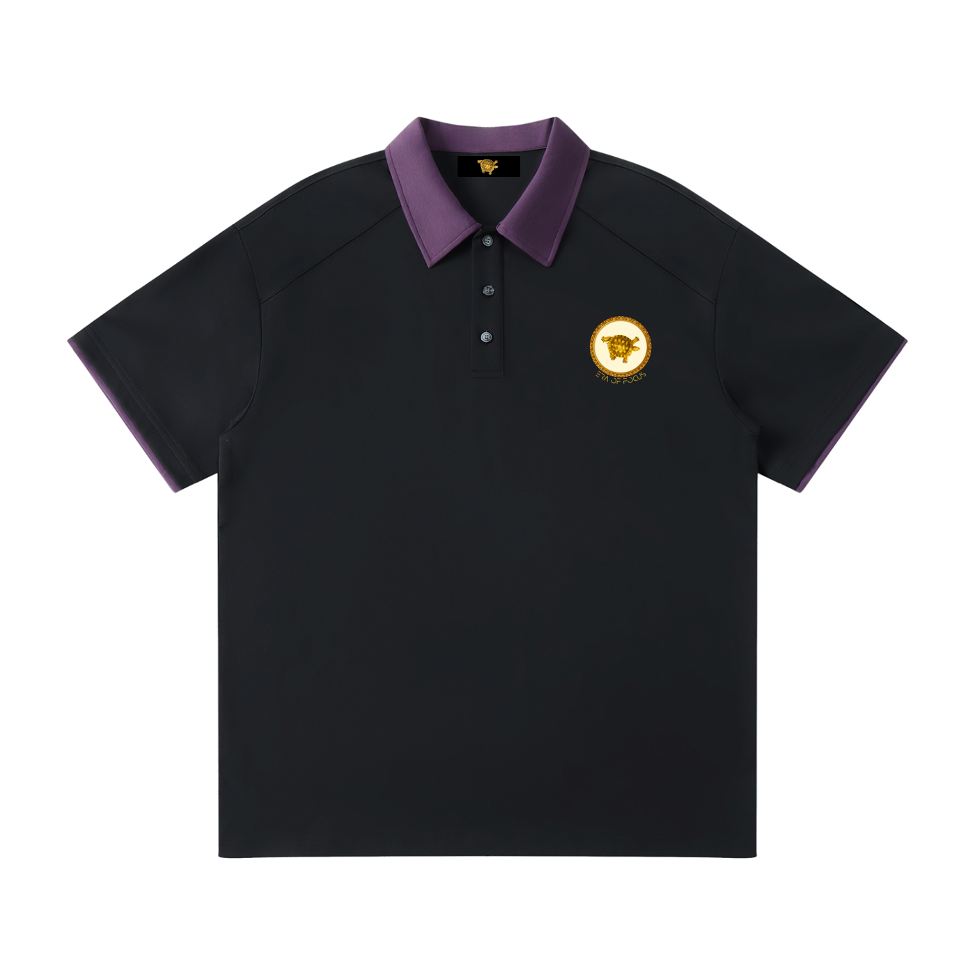 Contrast Collar Raglan Polo Shirt