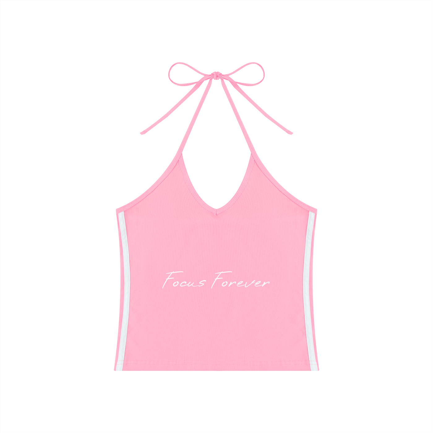 Women's Color Block Halter Crop Tank Top