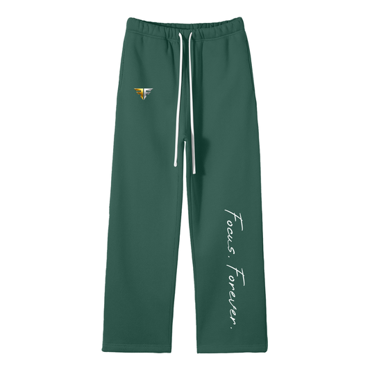Unisex Solid Color Fleece Straight Leg Pants